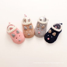 Cartoon cozy floor home socks for baby kids Crew sock Animal 3D Design Baby socks Warm Fuzzy Anti-slip Socks for kids